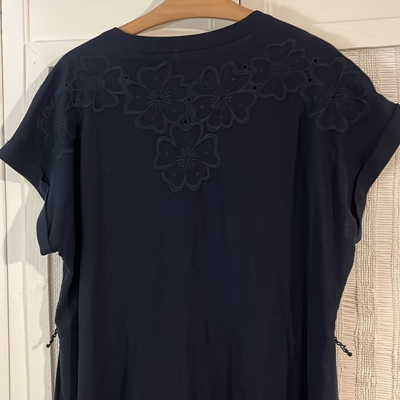 NWOT Elie Tahari Embroidered Dress Navy size L - Picture 8 of 8